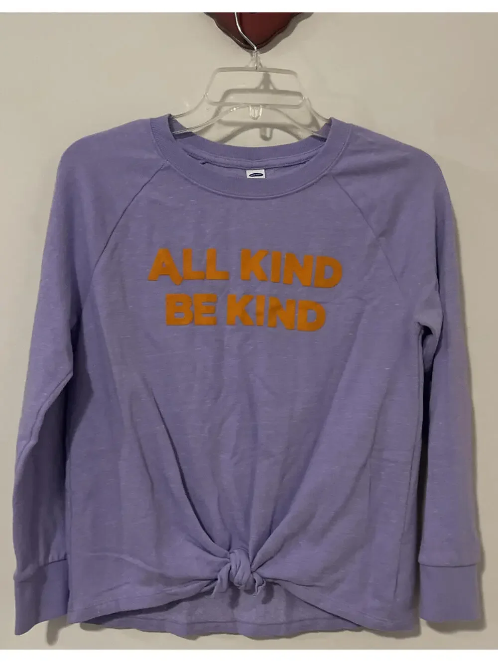 Old Navy Girls XL Purple Long Sleeved Pullover Sweater “All Kind Be Kind”! M1161
